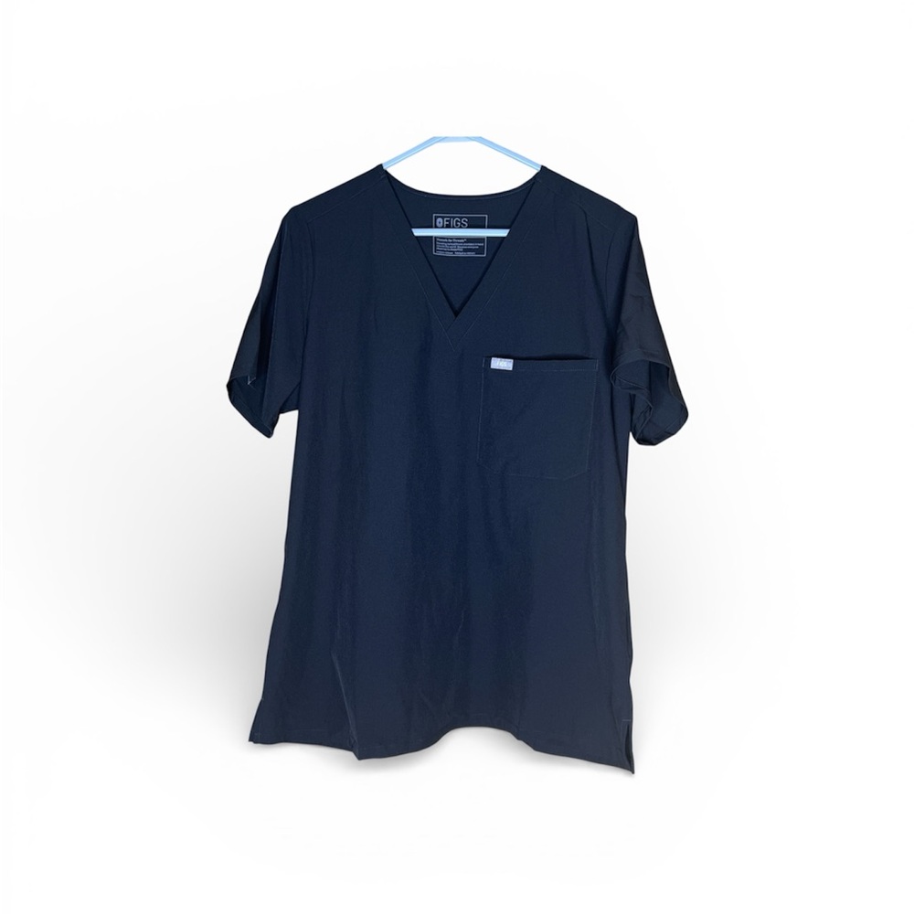 Figs Catarina one pocket Scrub black V-Neck women’s  Size Large medical workwear